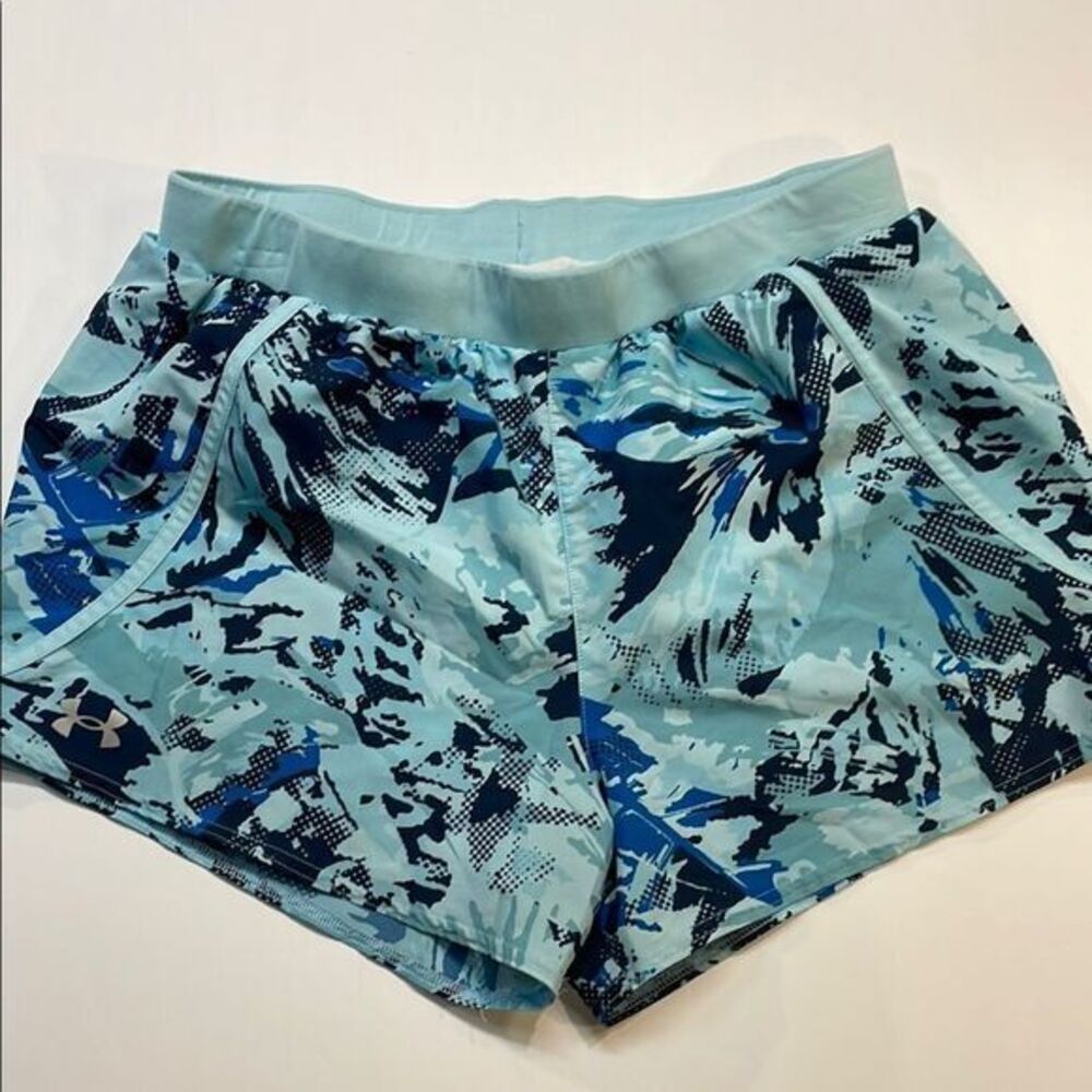 Under Armour Womens River Blue UA Flag-By 2.0 Lightweight Athletic Shorts Sz M